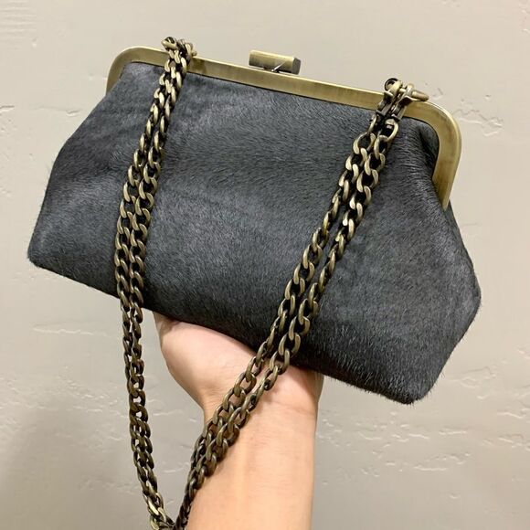 Handmade Real Hair-on-horsehide Push-lock Clutch/Shoulder/Crossbody/Evening Bag - Picture 13 of 16